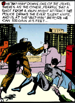 Illustration for article titled Golden Age Batman Didn't Rely on Just a Gun for Killing